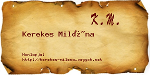 Kerekes Miléna névjegykártya