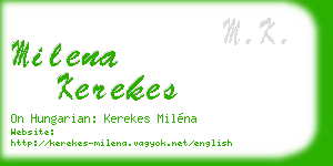milena kerekes business card